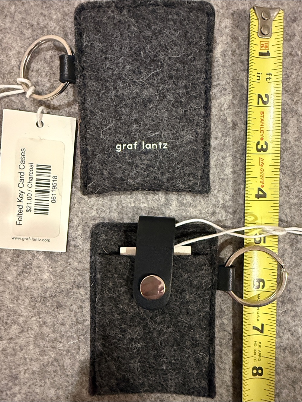 New Graf Lantz Merino wool felt key card case